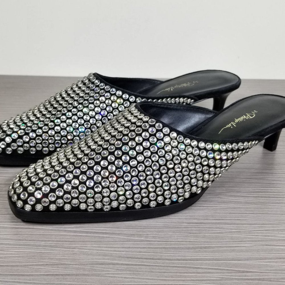 3.1 Phillip Lim Agatha Crystal Embellished Mule, Black, Womens Size 6 / 36